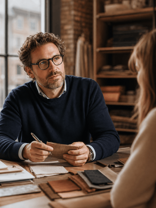 Un professionnel en rendez-vous avec une cliente